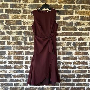Fehaute Elegant Burgundy Sleeveless Dress Size 2
